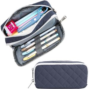 2 x Della Gao Small Pencil Case Pencil Pouch (DarkBlue-02RH)