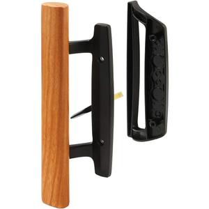 Prime-Line MP1131 Sliding Glass Door Handle Set, 3-15/16 In., Diecast, Black, Mortise (Single Pack)