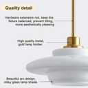 Mid Century Modern Pendant Light Fixtures,Gold Milk Glass Pendant Lights Kitchen Island with White Glass Shade Pendant Lighting for Dining Room Bedroom, 12.6 inches x 12.6 inches x 67 inches