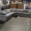 Sitswell Emerson Sectional 5-Piece Sectional Sofa With Corner, Gray, 130" x 130" (10.5ft x 10.5ft) L-Corner Sofa (Feet And Hardware Stores Under Sofa In Compartment