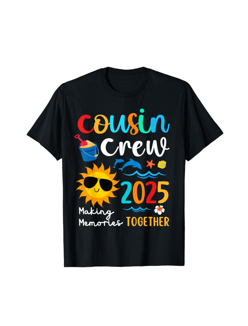 Cousin crew 2025 Summer Vacation Beach Family Trips Matching T-Shirt, Large