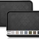 Boot Tray for Entryway Indoor, Heavy Duty Shoe Mat Tray 2 Packs, 16.7"x12.8" Waterproof Shoes Trays with Raised Edge, Outdoor Multi-Purpose Mats for Boots, Garden, Pets (Black)