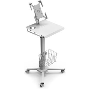 Adjustable Rolling Medical Cart: Pneumatic Mobile Workstation with iPad Enclosure for 9.7-13" iPad and Tablet - Ideal for Hospital Dental Clinic Office