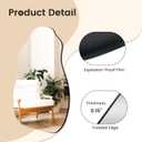TRAHOME 32'' x 18'' Irregular Asymmetrical Wall Mirror for Living Room Bathroom Entryway, Modern Decorative Mirror Hanging