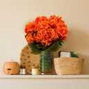 6 Bundles Silk Geraniums Artificial Flowers for Outdoors, UV Resistant Faux Plants Realistic for Garden Patio Porch Window Box Home Indoor Outdoor Decor (6, Orange-red)