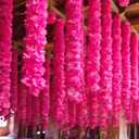 Giegxin 15 Pack Marigold Garland for Decoration 5 ft Long Strands Faux Artificial Marigold Flowers for Dia De Los Muertos Diwali Indian Wedding Party Decorations(Rose Red)