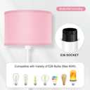 Floor Lamp, Standing Lamp, Short Floor Lamps with Pink Lampshade, 59" Tall Lamps for Bedroom, Foot Switch, Simple Corner Pole Lamp for Kids Room, Girls Room, Living Rooms, Office(NO Bulb, E26 Base)