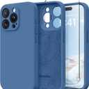 Magnetic for iPhone 15 Pro Max Case, Compatible with MagSafe, [Full Camera Protection][Screen Protector] Silicone Shockproof Protective Phone Case for iPhone 15 Pro Max 6.7", Lake Blue