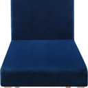 Smiry Velvet Stretch Dining Room Chair Covers Set of 6, Soft Removable Washable Chair Slipcovers Kitchen Parsons Chair Protector, Federal Blue