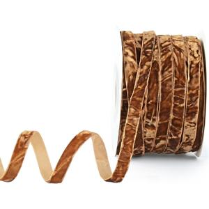 MAYREEL 3/8 Inch Brown Crushed Velvet Ribbon Mahogany Vintage for Flower Bouquets Wedding Invitations Crafts Gift Wrapping Christmas Decorations Party 25 Yards