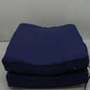 Favoyard Patio Chair Cushions 24 x 24 x 4 Inch Waterproof Outdoor Seat Cushions for Patio Furniture 3-Year Color Fastness Garden Sofa Couch Pads with Handle & Adjustable Straps Set of 2, Blue