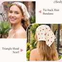 obeoby 4 Pcs Triangle Head Scarf for Women, Bandanas Hair Scarf Head Scarves – Gifts for Women and Girls