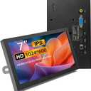 7 Inch Mini Monitor HDMI, Portable Vga Monitor with AV BNC 1024600 LCD Screen with Built-in Speakers,IPS Multi-Function Small Display for Raspberry Pi PC/TV/DVD/CVBS