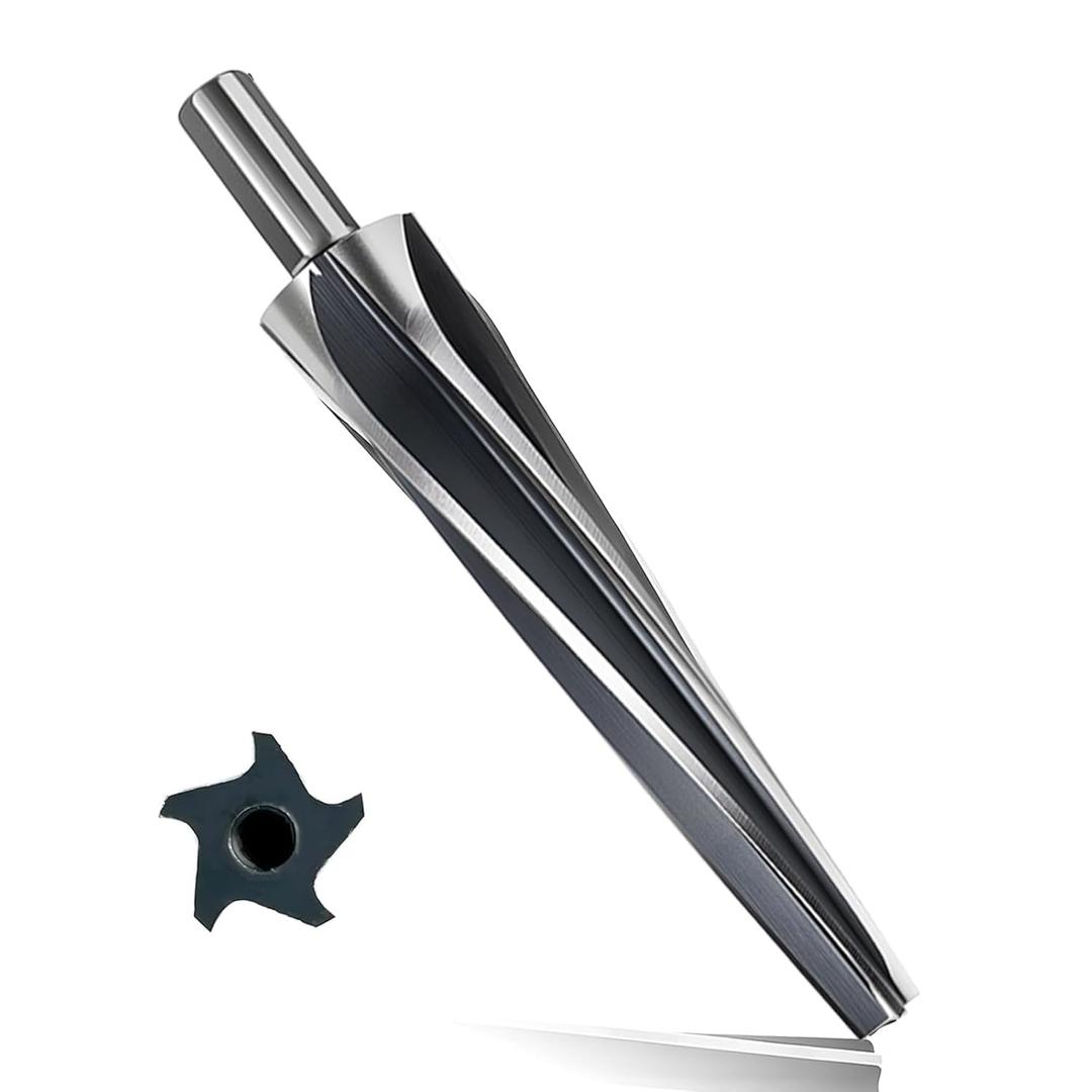 7 Degree Ball Joint Tapered Reamer 1-1/2 Per Foot Taper M2 6542 High-Speed Tool Steel, Universal Reamer Tie Rod Drill Bit for Automotive & Construction Precise & Durable with Easy Grip Design