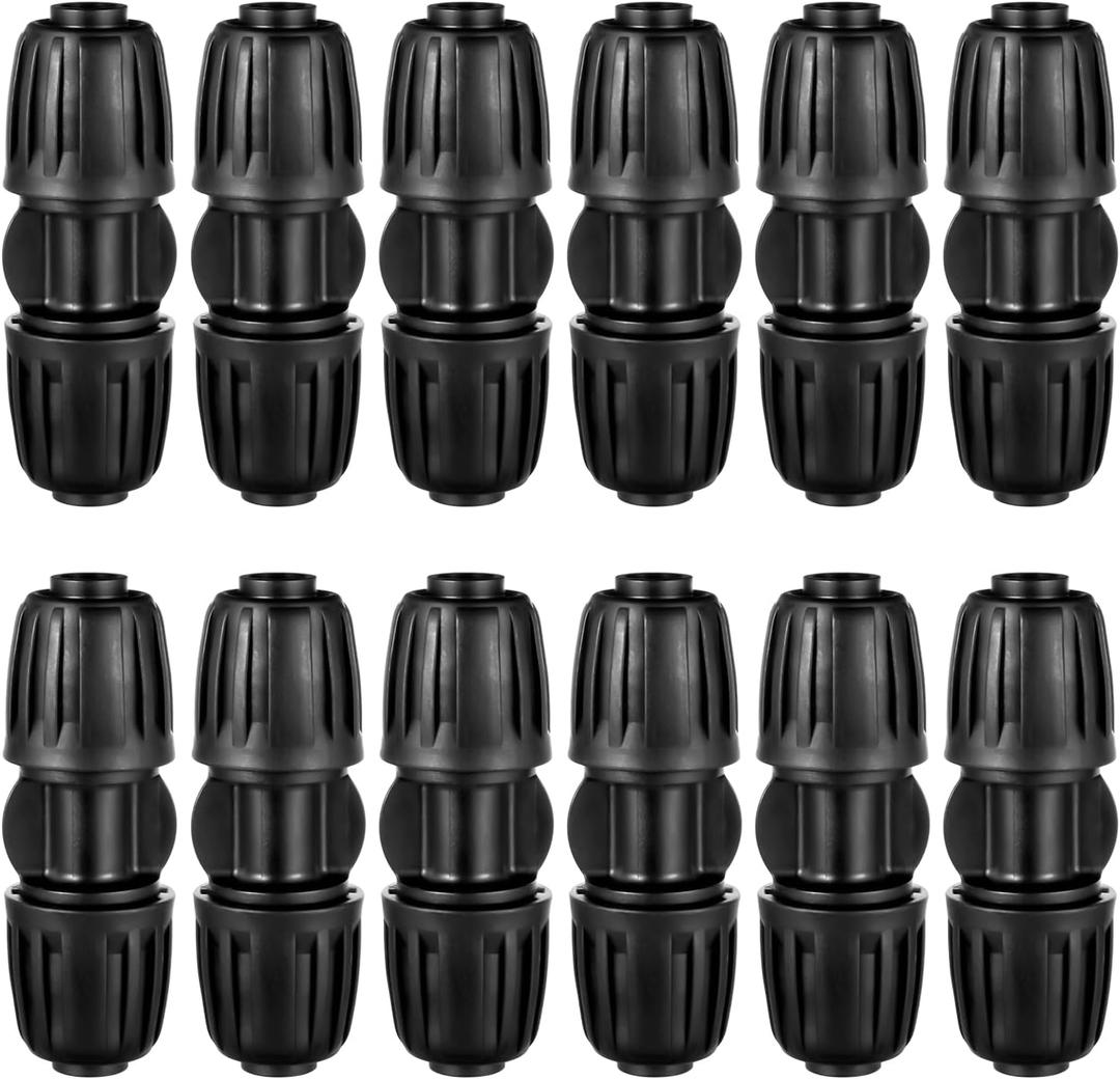 12pc 1/2 inch Drip Irrigation Coupling Fittings,ANTI-DROP Lock Barbed Irrigation Coupling For (1/2" ID x0.6-0.63" OD) Drip Tubing Drip Irrigation Fittings