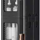 VECELO 4-Tier Narrow Storage Cabinet with Wheels, Black, 9.6 x 11.2 x 65.4 In