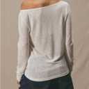 Women's Off The Shoulder Sheer Tops Long Sleeve T Shirts Casual Tee Tops