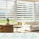 Changshade Cordless Zebra Blinds for Windows, Light Filtering Dual Layer Zebra Shades, Free-Stop Roller Blinds, Privacy Day Night Light Control for Bedroom Living Room Office, White, 23" W x 48" H