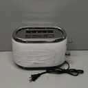 MELLERHOME Retro Toaster 2 Slice, 7 Browning Levels, 3 Functions (Reheat, Defrost, Cancel), Stainless Steel Features, Removable Crumb Tray, Under Base Cord Storage, White Toaster Kitchen Appliances