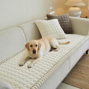 Couch Covers for 3 Cushion Couch Sofa Pet Friendly,Non-Slip Sofa Cover Washable (27.6" x 70.9", Cg-white)