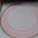 UOEKCS Pink Beaded Charger Plates, 13 Inch Plastic Round Chargers for Dinner Plates, Party, Wedding, Birthday.Set of 6