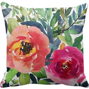 Emvency Throw Pillow Cover Colorful Bohemian Peach Floral Boho Watercolor Pink Painterly Decorative Pillow Case Home Decor Square 20 x 20 Inch Pillowcase (20" x 20" (Pack of 1))