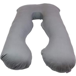 Pregnancy Pillows, U-Shape Full Body Pillow -Removable Cover Jumbo Size - Grey - Pregnancy Pillows for Sleeping - Body Pillows for Adults, Maternity Pillow and Pregnancy Must Haves
