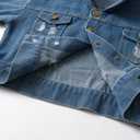 Feidoog Baby Boys Plaid Denim Jacket Toddler Button Down Long Sleeve Lightweight Coat Outerwear (Blue, 4-5T)