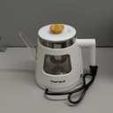 TOPWIT Electric Kettle, 1.0L Electric Tea Kettle with Removable Stainless Steel Infuser, BPA-Free Electric Glass Kettle with Window, Double Wall Water Warmer, Gooseneck, Auto-shut Off, White