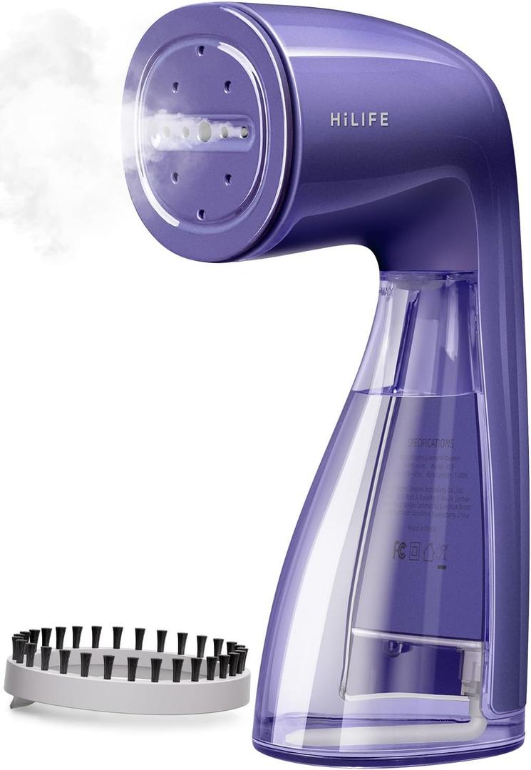 HiLIFE Steamer for Clothes, 1100W Clothes Steamer with Large 300ml Tank, Handheld Clothing Steamer, Fabric Wrinkle Remover, Portable & Compact Travel Size Garment Steamer ONLY FOR 120V (Purple) (9-Sapphire Purple)