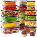 44 PCS Plastic Food Storage Containers with Lids Airtight, BPA-Free Leakproof Meal Prep Containers Reusable,Microwave & Dishwasher & Freezer Safe,Includes Labels & Pen (Black 22 Pack)