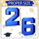 2 Pcs 10" 26 Cardboard Charcuterie Numbers Fillable Graduation Board Number Large Fillable Numbers 2026 Letters Trays for Food Chocolate Candy School Congrats Grad Party Supplies(Blue)