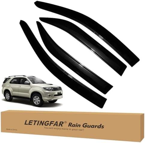 LETINGFAR Window Visors Rain Guards for Toyota Fortuner 2005 2006 2007 2008 2009 2010 2011 2012 2013 2014 2015 Accessories, Wind Deflectors Vent Shades for Toyota Fortuner