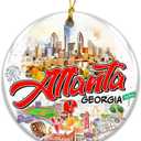 2 x Atlanta Georgia Christmas Ornament 2025 City Skyline Souvenir Ornament with Famous Landmarks, Peachtree Street & Sports Icons Holiday Tree Decoration Gift for Travelers, Locals & Collectors