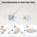 TQKAG Brushed Nickel Bathroom Hardware Accessories Set 5 Pieces, Double Post Pivoting Toilet Paper Holder Set Stainless Steel Square Bathroom Towel Bar Holder Set Wall Mounted