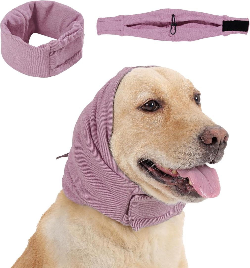 Dog Calming Hoodie, No Shake Ear Wraps for Dogs, Adjustable Dog Ear Muffs for Noise Protection, Ear Wrap Head Cover for Head Warp Anxiety Relief, Hematoma, Grooming and Force Drying, Small