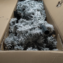 7.5 ft. Unlit Premium Snow Flocked Hinged Artificial Christmas Tree with Metal Stand