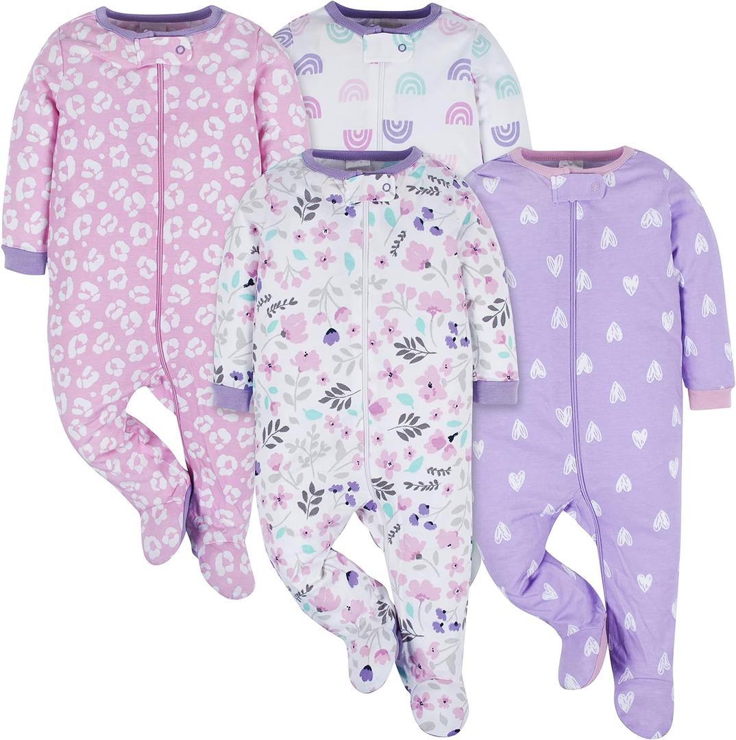 Onesies Brand baby-girls 4-pack Sleep 'N Play Footies Multi Pack (6-9 Months) Onesies Brand baby-girls 4-pack Sleep 'N Play Footies Multi Pack (6-9 Months)