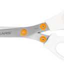 Fiskars Fringe Scissors White and Orange Stainless Steel Blades for Crafting Gift Wrapping and Paper Projects Comfortable Handles