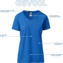 Gildan Women's Heavy Cotton V-Neck T-Shirt, 2-Pack (White, L)