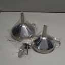 Anaeat 3 Pack Stainless Steel Kitchen Funnel Set, Multi-Use Premium Metal Food Grade Cooking Funnels with 2 Removable Strainer Filter for Transferring Liquid or Dry Ingredients & 1 Pc Cleaning Brush