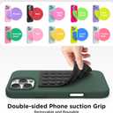 2 x 2 Pack Silicone Suction Cup Phone Case Mount Double-Sided, Hands-Free Strong Grip Holder for iPhone and Android, Sticky Phone Stand for Selfies and Videos, Black+Transparent