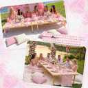 Beeveer 91 x 71 Extra Large Outdoor Boho Picnic Blanket with Pink Table Runner, 12 Throw Pillow Covers 12 Napkins Woven Cotton Yarn Oversize Beach Blanket Washable Picnic Camp Wedding