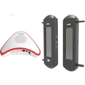 HTZSAFE Solar Wireless Driveway Alarm System- 1/2 Mile Long Transmission Range- 300 Feet Wide Sensor Range- No Wiring No Need Replace Battery- Outdoor Weatherproof DIY Security Perimeter Alert System