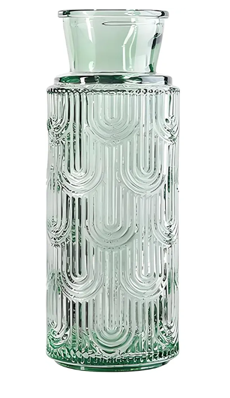 GaolinciGaolinci 21 Oz Vintage Embossed Glass Bedside Night Water Carafe