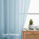 OWENIE Light Blue Sheer Curtains 84 inches Long for Bedroom Living Room 2 Panels Set, Privacy Rod Pocket Light Filtering Voile Sheer Curtains, Airy Farmhouse Curtains, 42Wx84L inch, Sky Blue