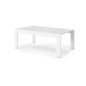 White Aluminum Outdoor Coffee Table for Balcony, Deck, Backyard, Porch, Garden, 27.6 / 22 lbs