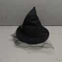 Spooktacular Creations Halloween Black Mesh Witch Hat, Wicked Hat with Lace Veils for Women, Halloween Costume Accessory, Cosplay Parties, One Size