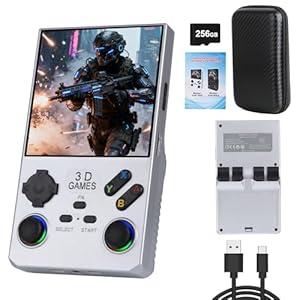 2025 New V40 Max Retro Handheld Game Console, 40000 Preloaded Games, 256GB Expandable Storage, 4 Inch IPS HD Screen, Portable Gaming Device with Long Battery Life (Silvery)