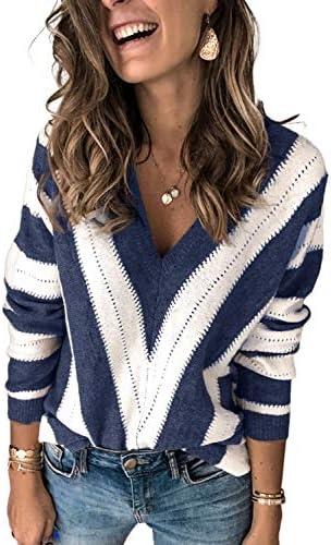 ANCAPELION Women’s Casual Sweater Pullover Winter Basic Sweatshirt Long Sleeve Cozy Knitted Jumper Tops Loose Fit Small